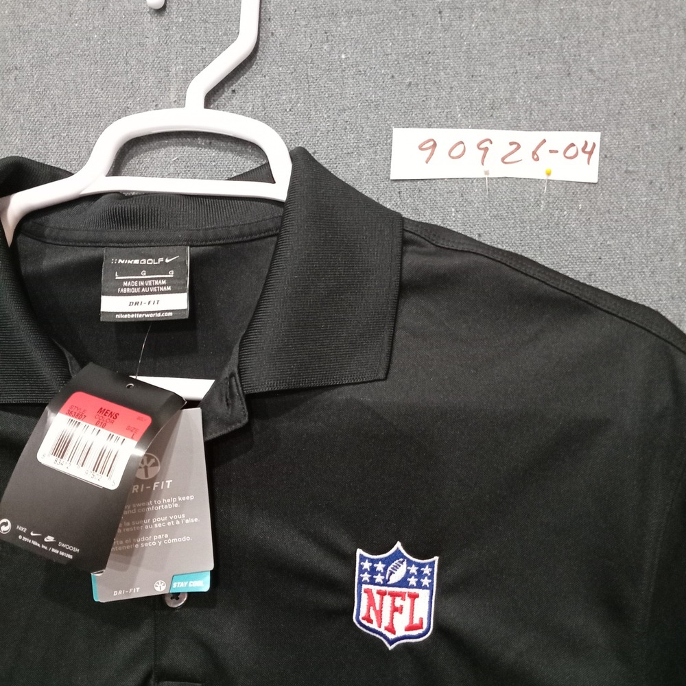 Nike Golf NFL Shield Nationwide Polo Shirt Black Dri-FIT 363807-010 Mens Large